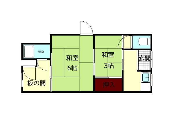 奈良市六条のアパートの間取り