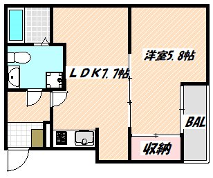 市川市中山のアパートの間取り