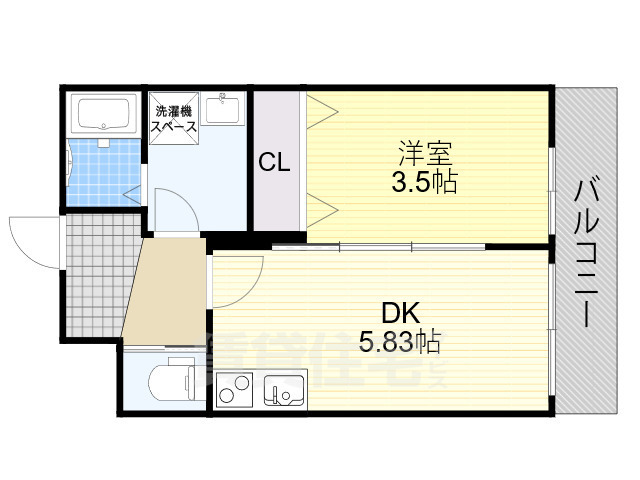 大阪市住吉区遠里小野のマンションの間取り