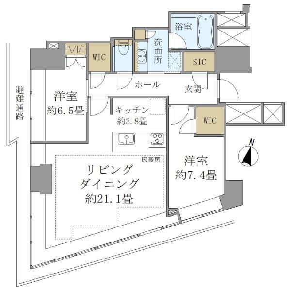 大阪市北区堂島のマンションの間取り