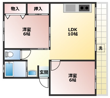 宮崎市矢の先町のマンションの間取り