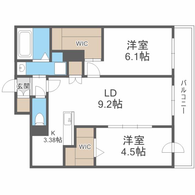 アルファスクエア北12西3の間取り