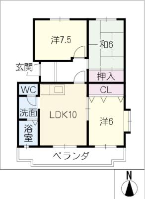 グリーンヒル東新Ｄの間取り