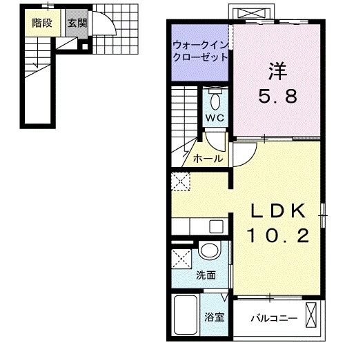 名古屋市守山区桔梗平のアパートの間取り