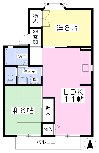 ヒルズ大野Ａの間取り