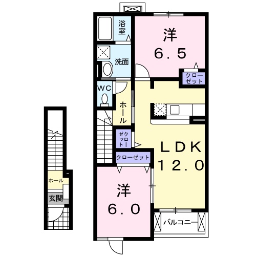 甲賀市水口町暁のアパートの間取り