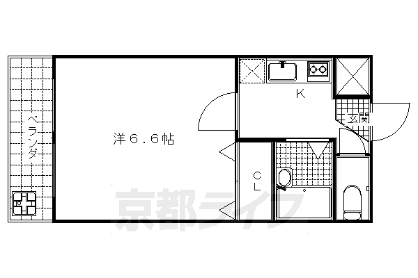 京都市東山区妙法院前側町のマンションの間取り