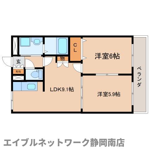 焼津市利右衛門のマンションの間取り