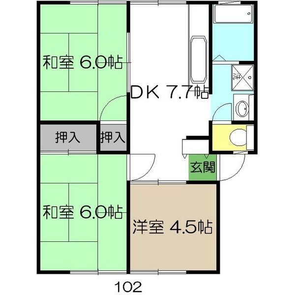 アビタシオン高見I　Ｂ棟の間取り