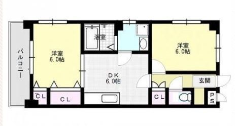 福岡市早良区南庄のマンションの間取り