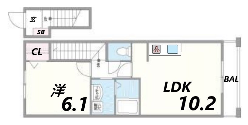 姫路市阿保のアパートの間取り