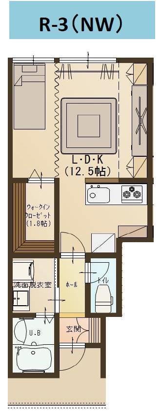 ユーソニアン・前川東Ｂの間取り