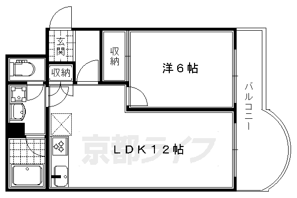 【京都市右京区西京極末広町のマンションの間取り】