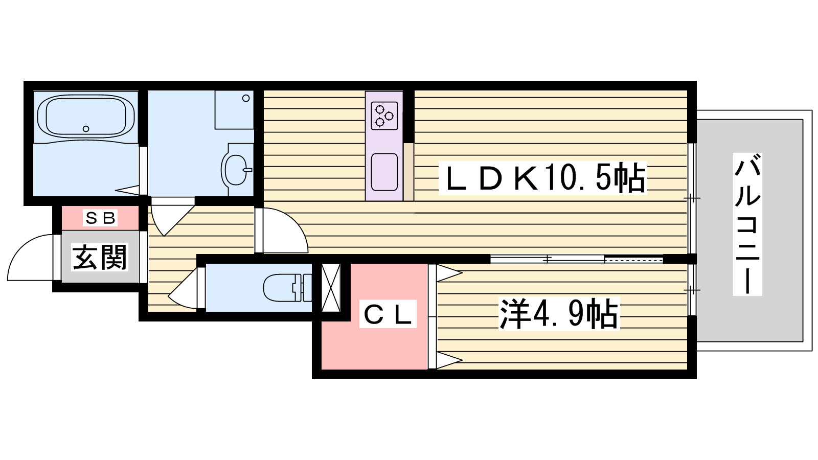 サンサージュ北条の間取り