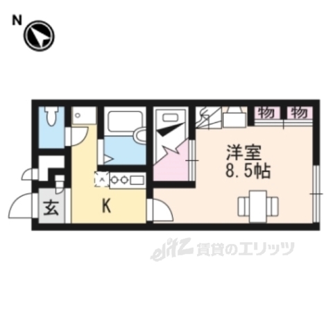 大津市下阪本のアパートの間取り