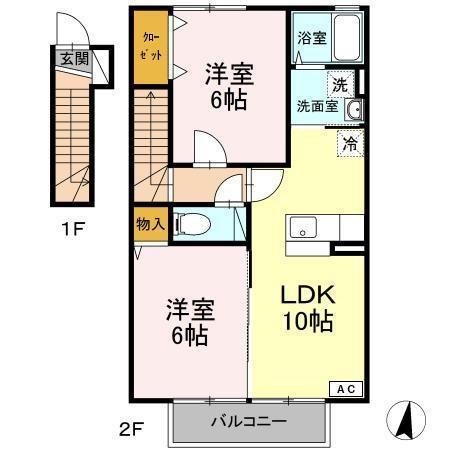 【パルク　オベルジーヌ　Ａの間取り】