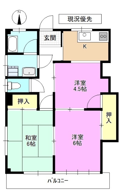 コーポＦＵＪＩの間取り