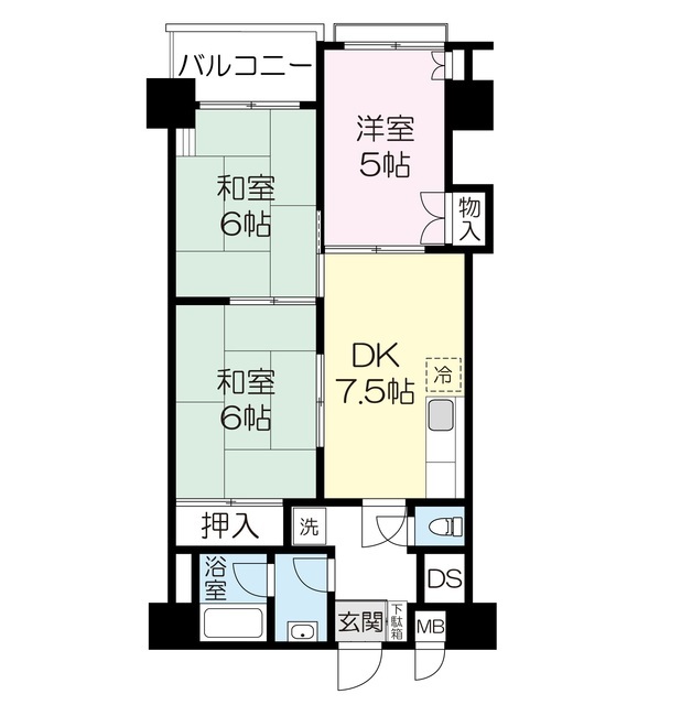 仙台ニュースカイマンション1号棟の間取り