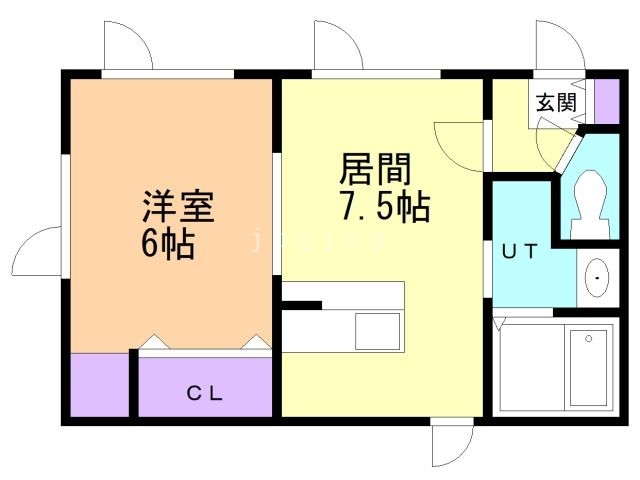 釧路市浦見のアパートの間取り