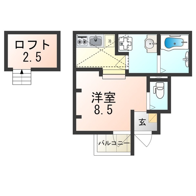 大阪市平野区長吉出戸のアパートの間取り