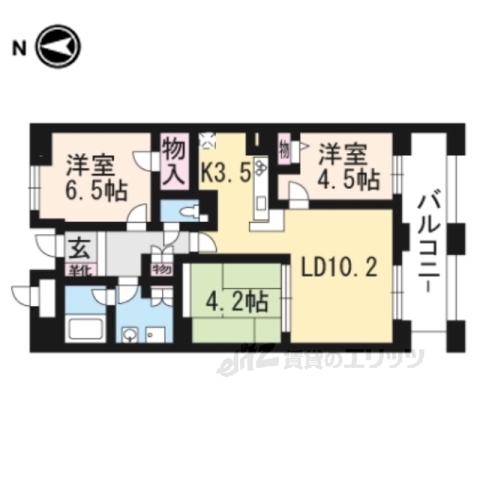 【パインフィールド洛東の間取り】