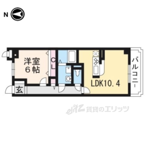 【京都市山科区勧修寺西金ケ崎のマンションの間取り】