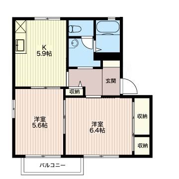 伊勢原市桜台のアパートの間取り