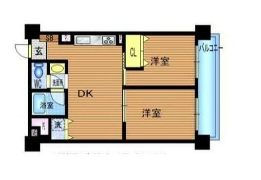 品川区北品川のマンションの間取り