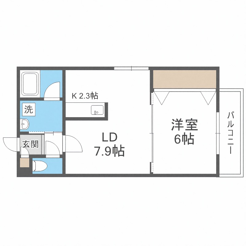 札幌市白石区東札幌二条のマンションの間取り