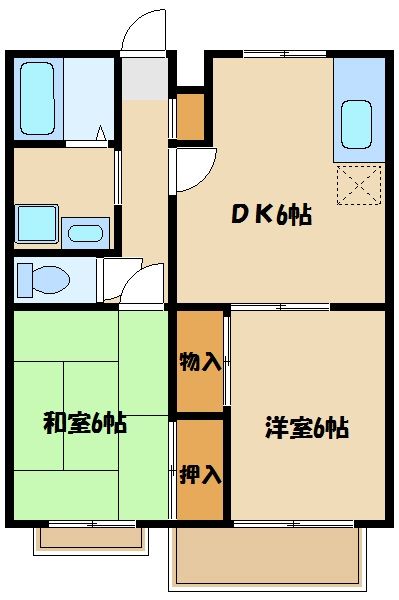 川崎市多摩区南生田のアパートの間取り