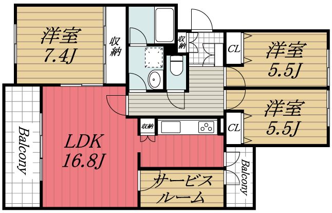 成田市本三里塚のアパートの間取り