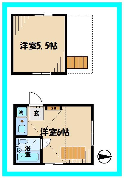 府中市幸町のアパートの間取り