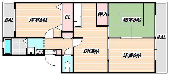 千葉県船橋市海神町東１（マンション）の賃貸物件の間取り