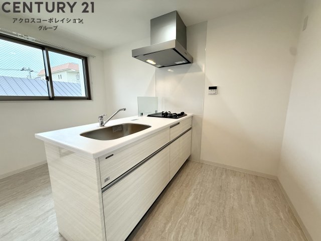 キッチン　2口ガスコンロ付きのおしゃれなカウンターキッチン