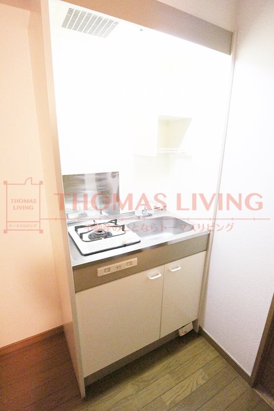 キッチン　ガスコンロ付きのキッチン