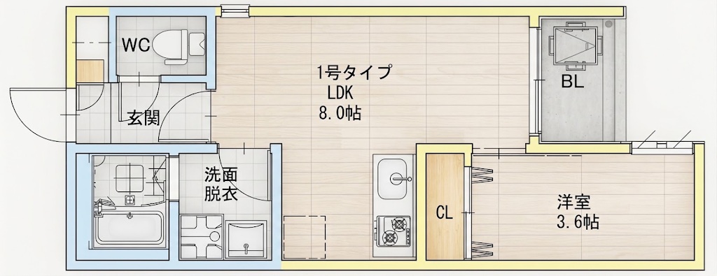 R-smart 光 新町の間取り写真