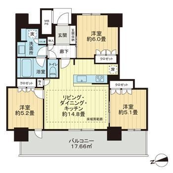 ライオンズタワー柏の間取り写真