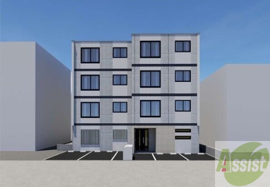 建物外観　完成予想パース　札幌市西区発寒２条「仮）発寒２－３ＭＳ」