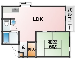 地下鉄今里筋線 だいどう豊里駅 徒歩12分 3階建 築39年の間取り写真