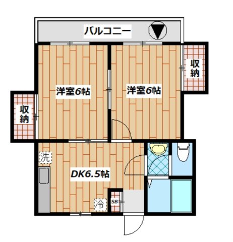 小田急線 登戸駅 徒歩10分 3階建 築38年の間取り写真