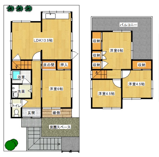 伏山3丁目戸建の間取り写真