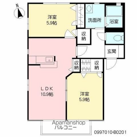 西鉄天神大牟田線 筑紫駅 徒歩18分 2階建 築22年の間取り写真