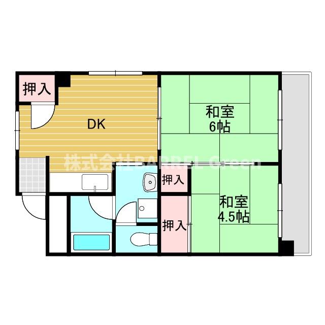 ハイツ東興の間取り写真