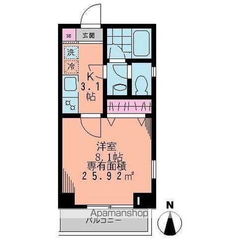 ＪＲ中央線 荻窪駅 徒歩9分 8階建 築17年の間取り写真