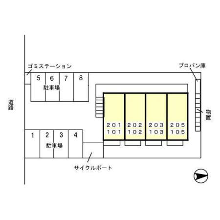 【セジュールアニバーサリーの駐車場】