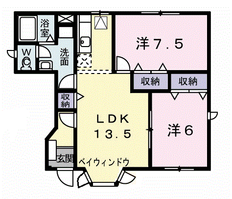 ラジアンス　Ｂの間取り