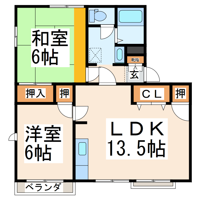 コーポエンゼルB(池田)の間取り