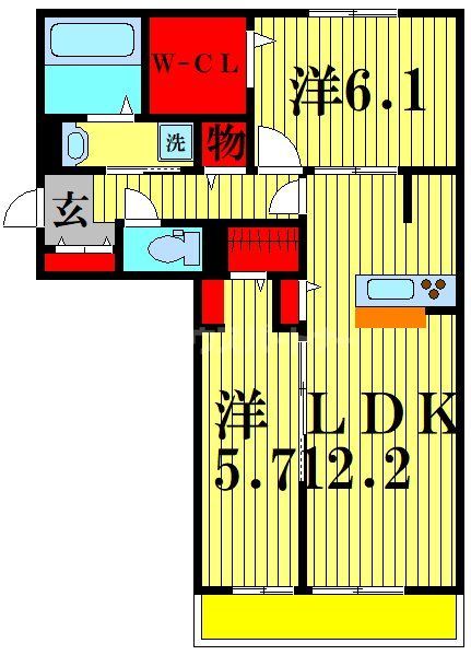 グランテージ海神Iの間取り