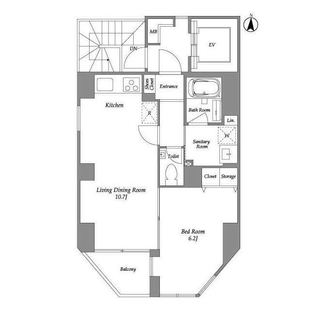 台東区蔵前のマンションの間取り