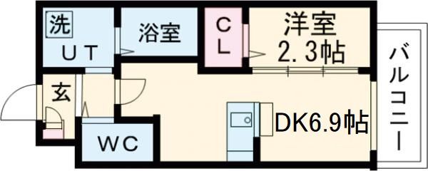 大阪府堺市堺区向陵東町２（マンション）の賃貸物件の間取り